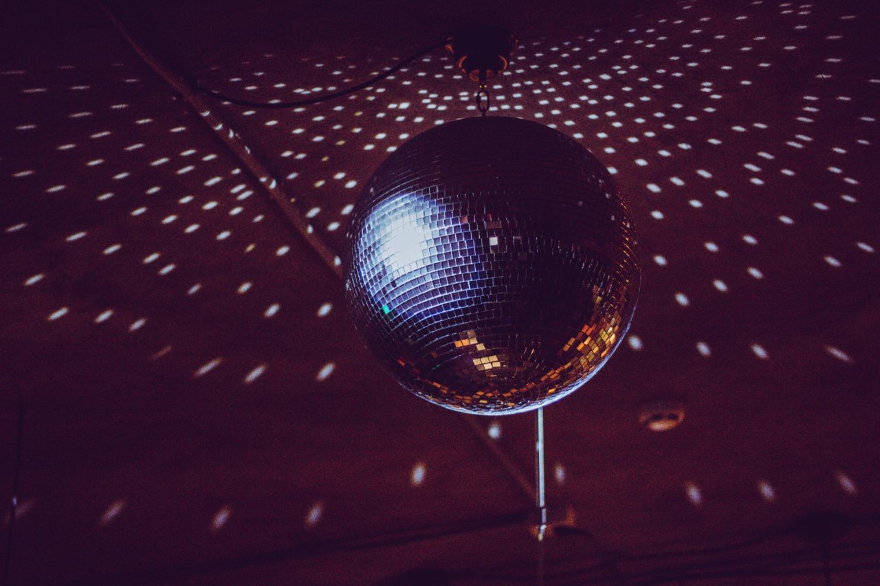 disco ball illuminated