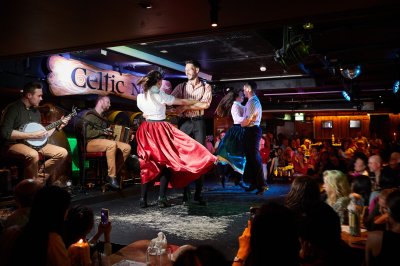 celtic nights show dublin action shot of irish dance performance